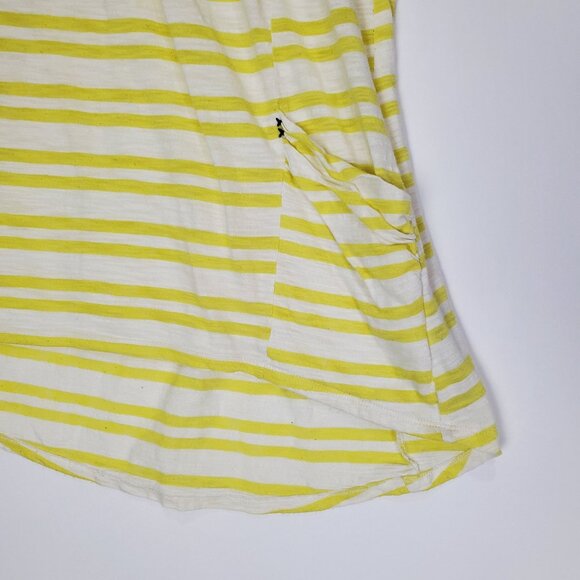 MEADOW RUE ANTHRO Shirt Stripe Butter Yellow White Pockets Short Womens SZ S‎ - Picture 6 of 8
